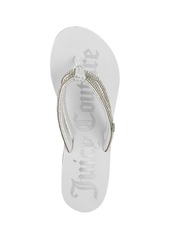 Juicy Couture Women's Unwind Rhinestone Platform Wedge Sandals - White