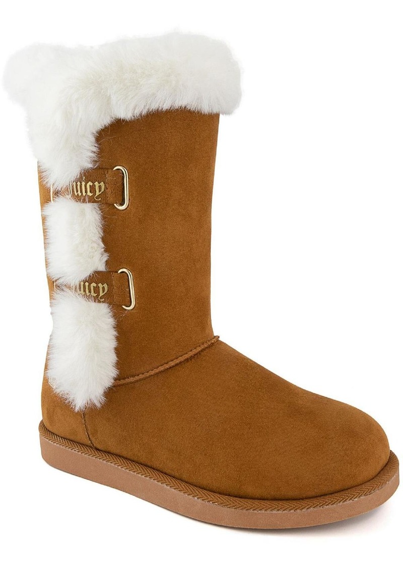 Juicy Couture Koded Womens Faux Suede Slip On Winter & Snow Boots