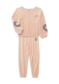 Juicy Couture ​Little Girl&#8217;s 2-Piece Velour Heart Sweatshirt & Joggers Set