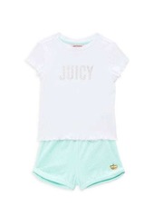 Juicy Couture Little Girl's 2-Piece Logo Tee & Shorts Set