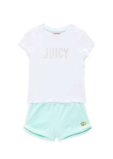 Juicy Couture Little Girl's 2-Piece Logo Tee & Shorts Set