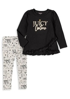 Juicy Couture Little Girl's 2-Piece Logo Top & Leggings Set