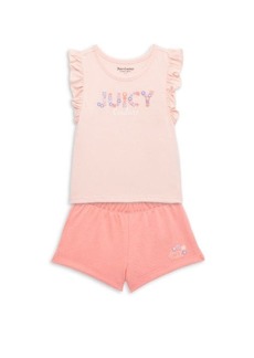 Juicy Couture Little Girl's 2-Piece Logo Top & Shorts Set