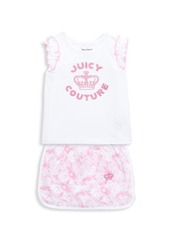 Juicy Couture Little Girl's 2-Piece Logo Top & Tie-Dye Skort Set