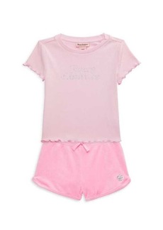 Juicy Couture Little Girl's 2-Piece Ribbed Top & Shorts Set