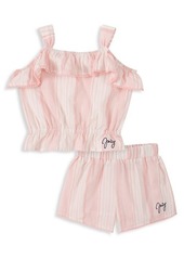 Juicy Couture Little Girl's 2-Piece Striped Tank Top & Shorts Set
