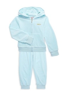 Juicy Couture Little Girl's 2-Piece Velour Hoodie & Joggers Set