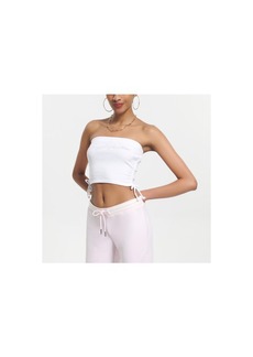 Juicy Couture Rib Tube Top With Ties - White