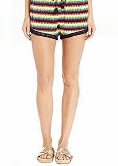 Juicy Couture Ric Rac Striped Cotton Velour Shorts In Multi