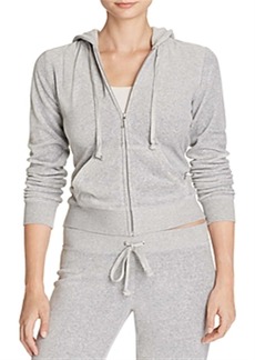 Juicy Couture Robertson Velour Hoodie Jacket In Charcoal Gray