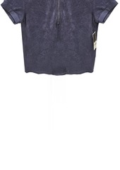 Juicy Couture Short Sleeve Micro Terry Half Zip Polo In Regal Navy Blue