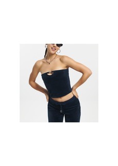 Juicy Couture Solid Long Tube Top With Hardware - Regal Blue