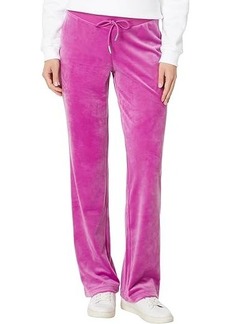 Juicy Couture Solid Rib Waist Velour Pant W/ Drawcord