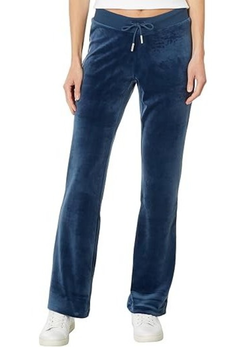 Juicy Couture Solid Rib Waist Velour Pant W/Drawcord