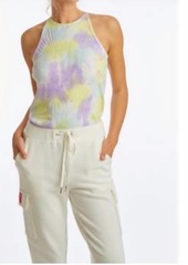 Juicy Couture Tie Dye Ribbed Halter In Candy Green
