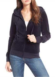 Juicy Couture Track Velour Robertson Jacket Hoodie In Regal Navy Blue