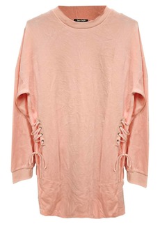 Juicy Couture Track Velour Shift Dress With Lacing In Morning Blush