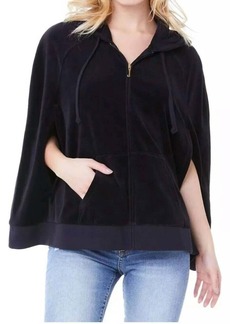 Juicy Couture Velour Cape Track Jacket In Black