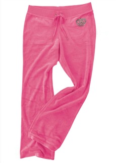 Juicy Couture Velour Del Rey Pant In Raspberry Pink