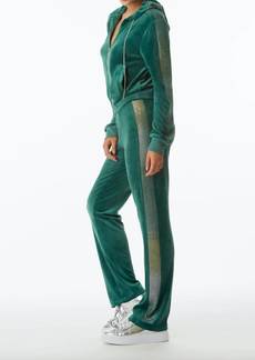 Juicy Couture Velour Hooded Zip Track Jacket In Jade Green