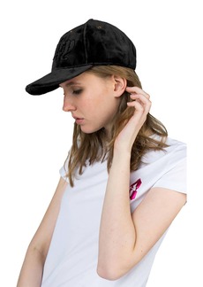 Juicy Couture Velvet Logo Cap In Black
