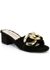 Juicy Couture WJ03667W Womens Faux Fur Slip On Slide Sandals