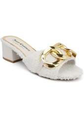 Juicy Couture WJ03667W Womens Faux Fur Slip On Slide Sandals