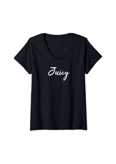 Juicy Couture Womens Juicy Curvy Thic Thick Thicc Plump BBW Brat Bratty Women V-Neck T-Shirt