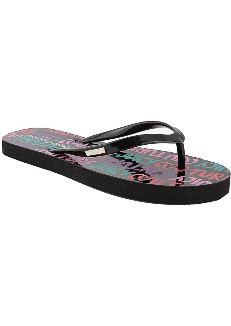 Juicy Couture Zamia Womens Printed Slip On Flip-Flops