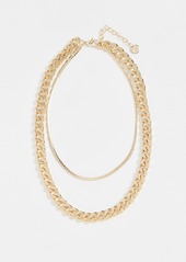 Jules Smith Multi Layer Curb And Herringbone Chain Necklace