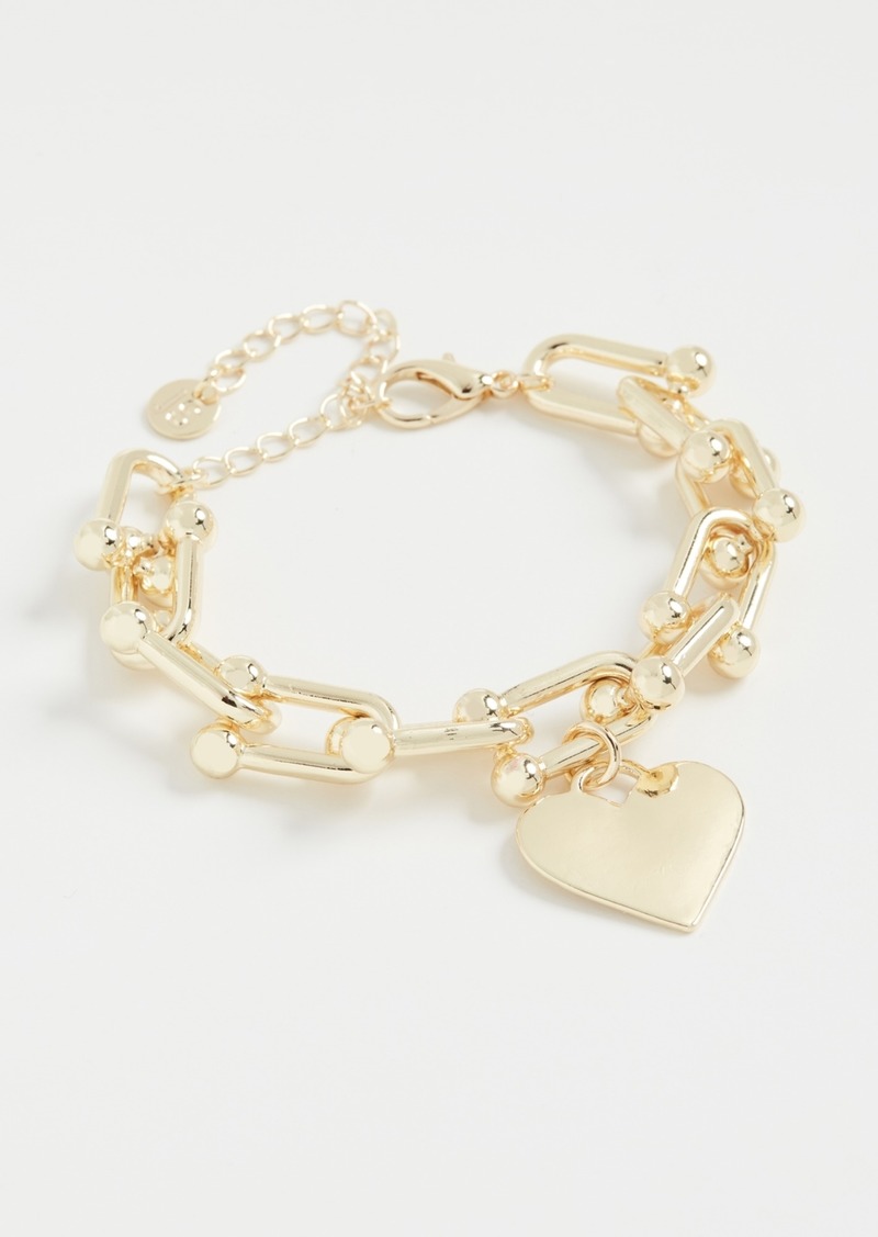 Jules Smith U Chain Link Heart Charm Bracelet