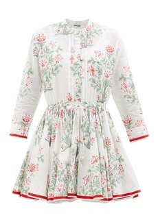 Juliet Dunn - Floral-print Cotton Mini Dress - Womens - White Multi