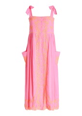 Juliet Dunn - Women's Embroidered Cotton Midi Dress - Pink - 1 - Moda Operandi