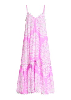Juliet Dunn - Women's Palladio Printed Cotton Midi Dress - Pink - 1 - Moda Operandi