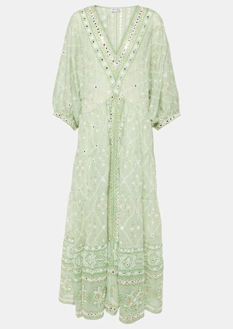 Juliet Dunn Embellished cotton kaftan