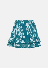 Juliet Dunn Printed tiered cotton miniskirt