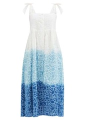 Juliet Dunn Shadow Flower-print cotton-voile midi dress