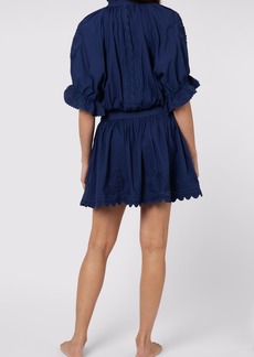 Juliet Dunn Poplin Blouson Dress With Ric Rac Embroidery - 1 - Also in: 3, 2, 0, 4
