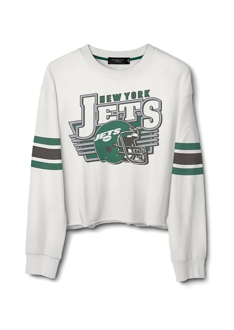 Junk Food Clothing Women's Nfl New York Jets Kickoff Crop Crew Fleece