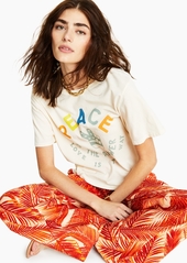 Junk Food Cotton Peace Cropped T-Shirt
