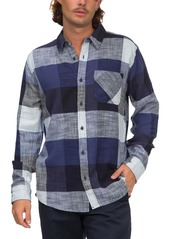 Junk Food Mens Collared Large Plaid Button-Down Shirt