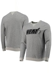 Men's Junk Food Heathered Gray Miami Heat Marled French Terry Pullover Sweatshirt