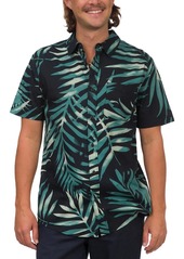 Junk Food Mens Leaf Print Collared Hawaiian Print Shirt