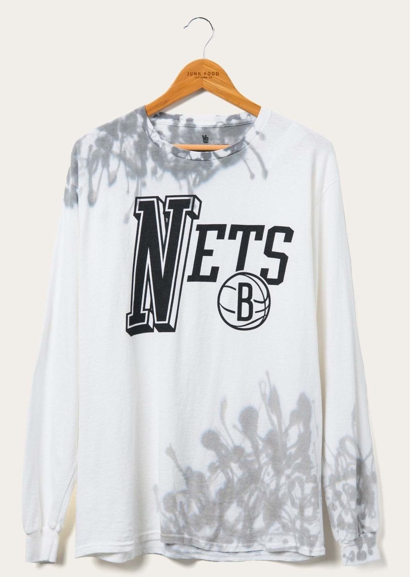 Junk Food NBA Brooklyn Nets Tie Dye Flea Market Long Sleeve Tee