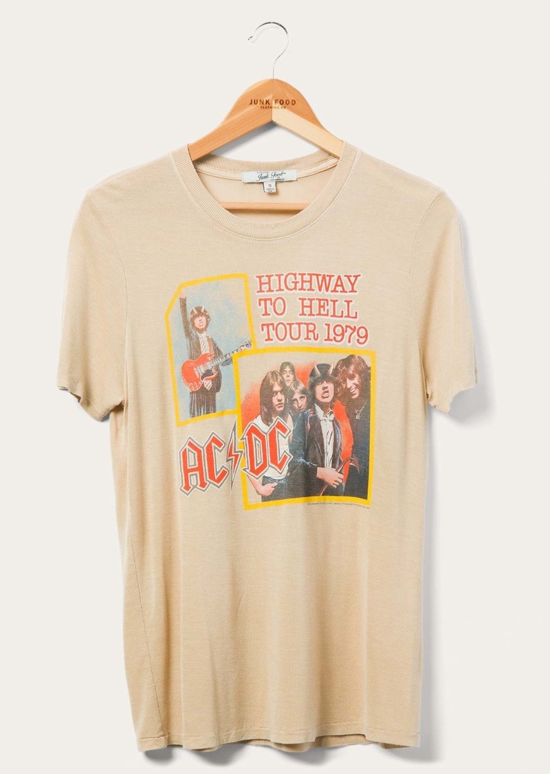 Junk Food Womens AC/DC Highway to Hell Vintage Tissue Tee