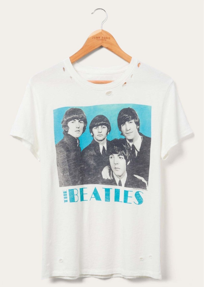 Junk Food Women's Beatles Blue Vintage Destroy Tee