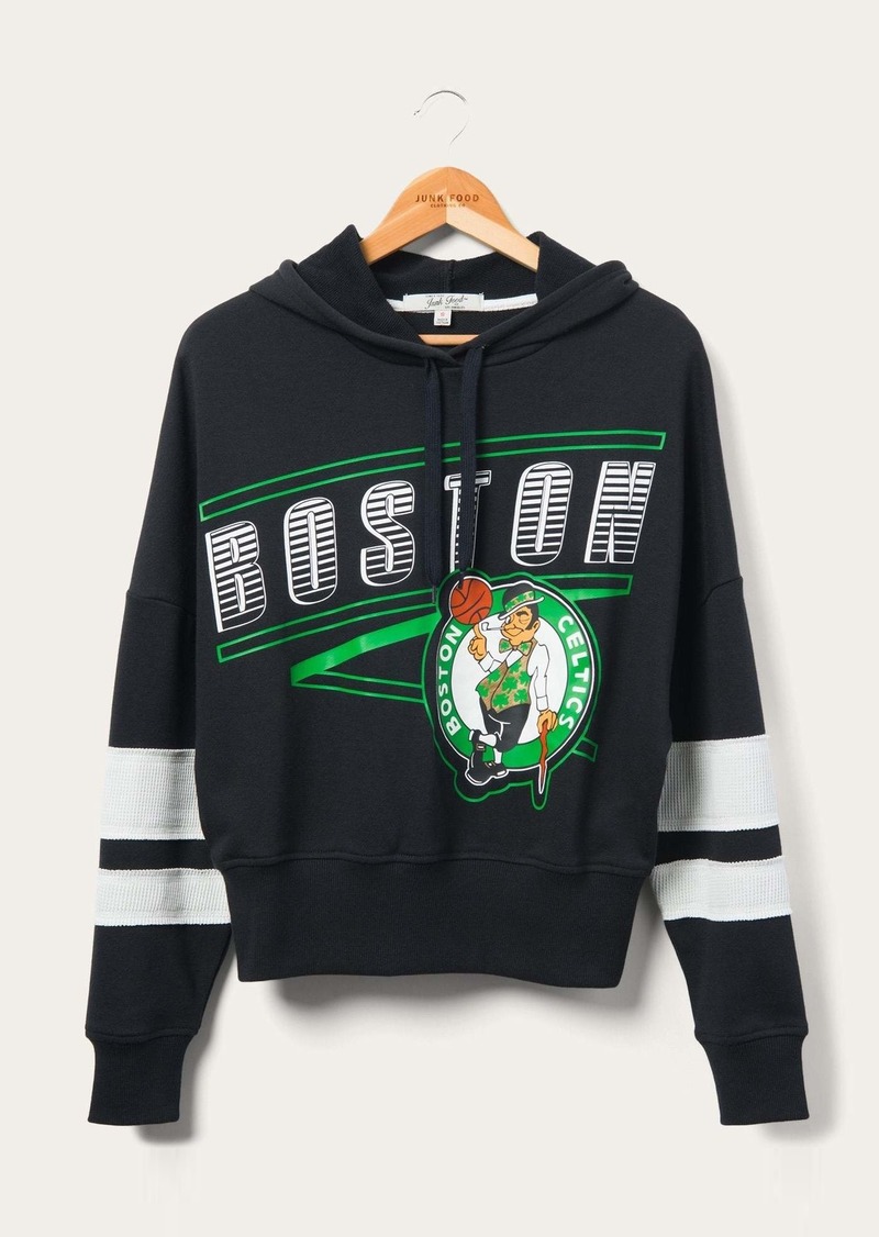 Junk Food Women's Celtics Overtime Striped Fleece Hoodie