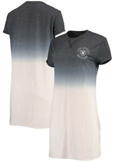 Junk Food Women's Heathered Black and White Las Vegas Raiders Ombre Tri-Blend T-shirt Dress