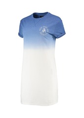 Women's Junk Food Heathered Royal and White New England Patriots Ombre Tri-Blend T-shirt Dress - Heathered Royal, White
