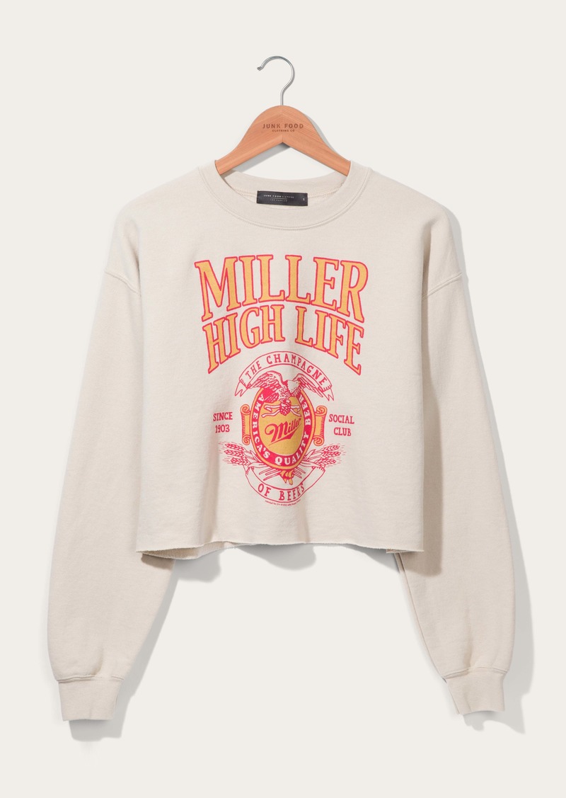 Junk Food Women's Miller High Life Sportsman's Club Fleece Crop